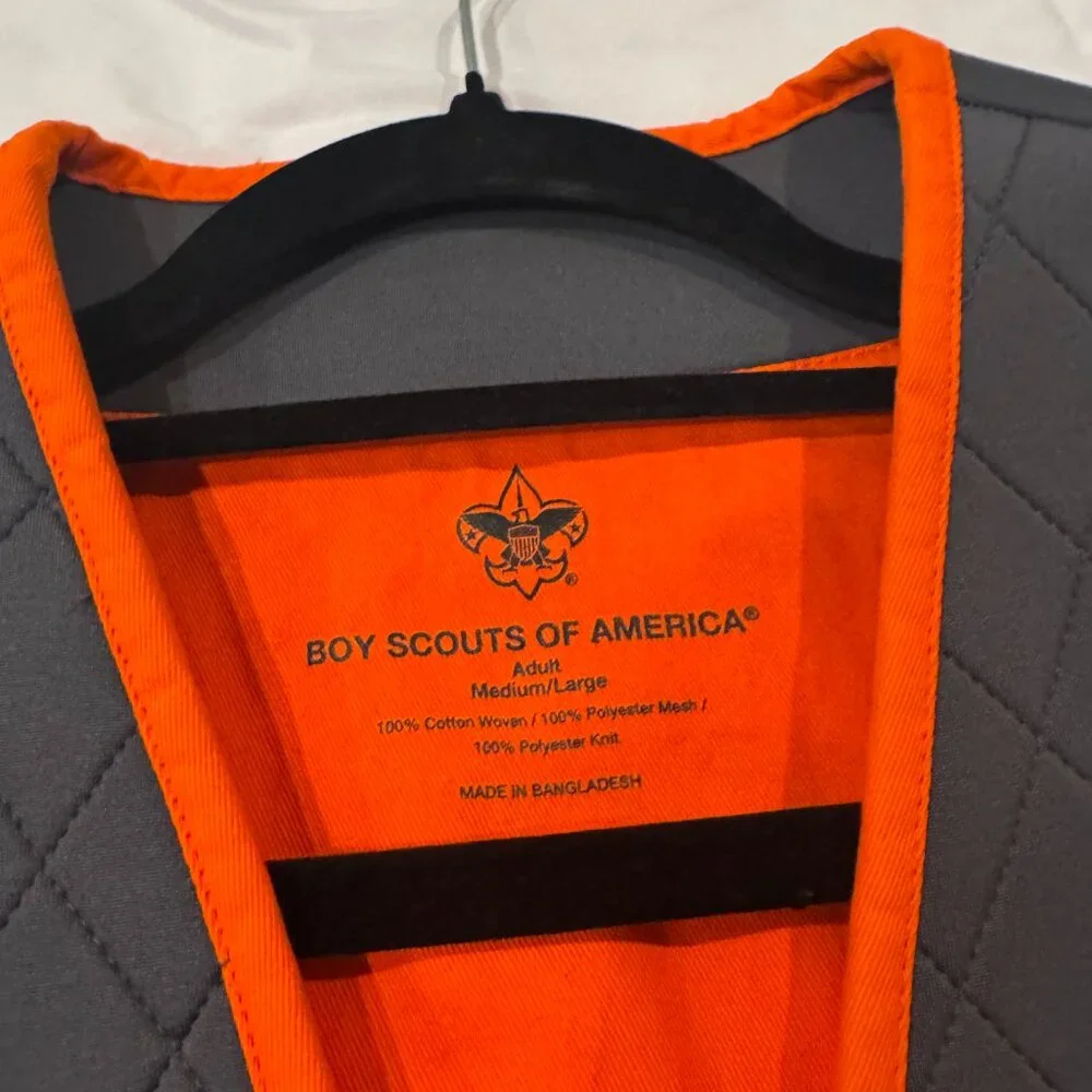Men's High-Visibility Orange Utility Vest BSA Boy Scout - Picture 6 of 6